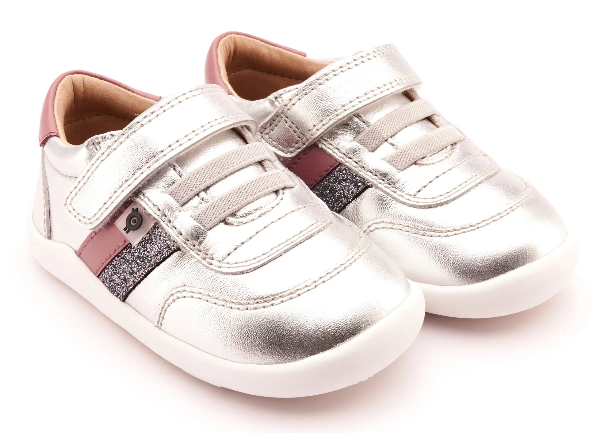 Old Soles Girl's 8013 Play Ground Casual Shoes - Silver / Malva / Glam Gunmetal