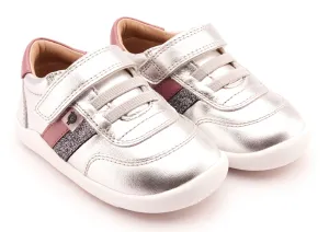 Old Soles Girl's 8013 Play Ground Casual Shoes - Silver / Malva / Glam Gunmetal