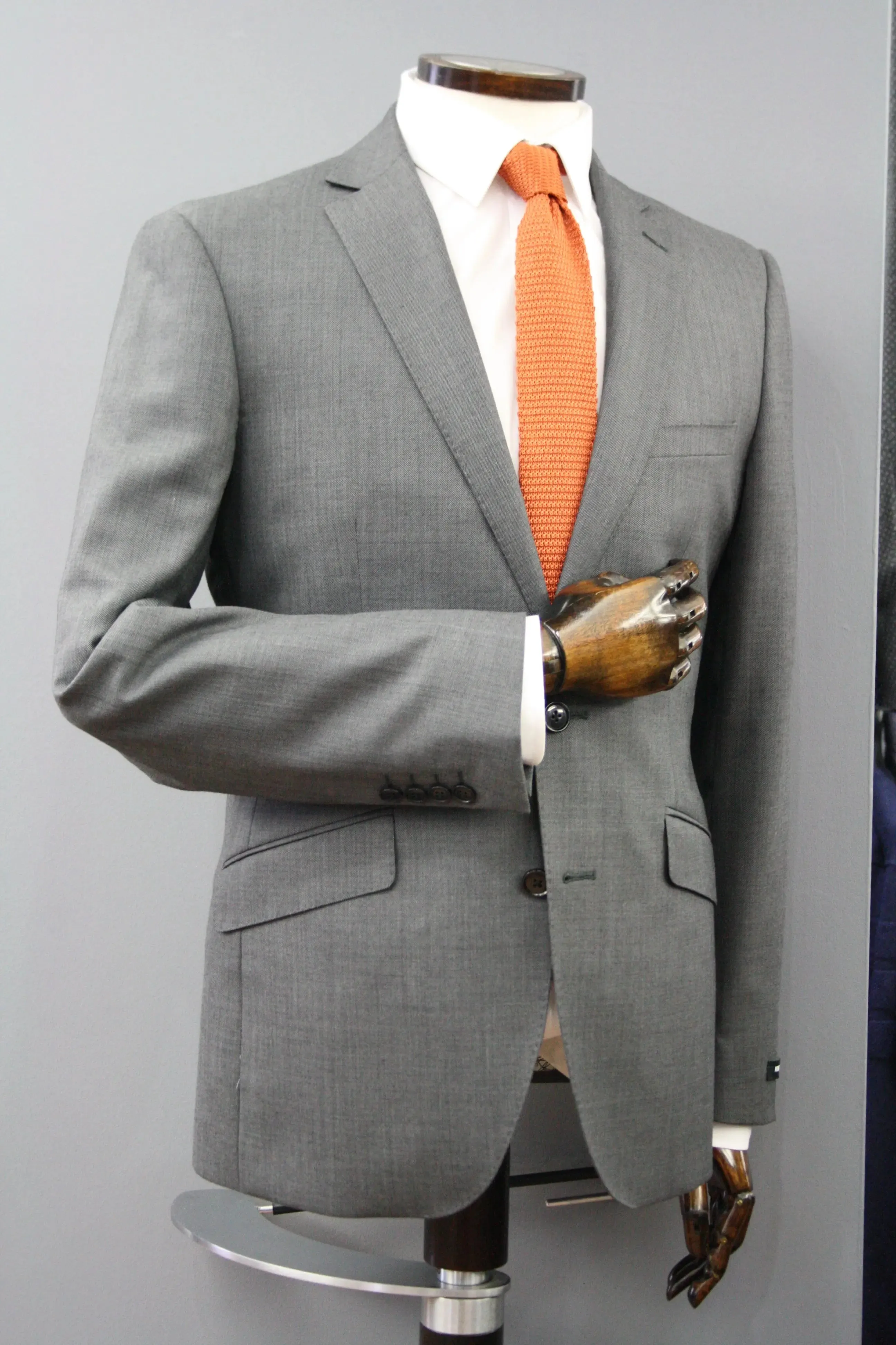 Orange Knitted Silk Tie