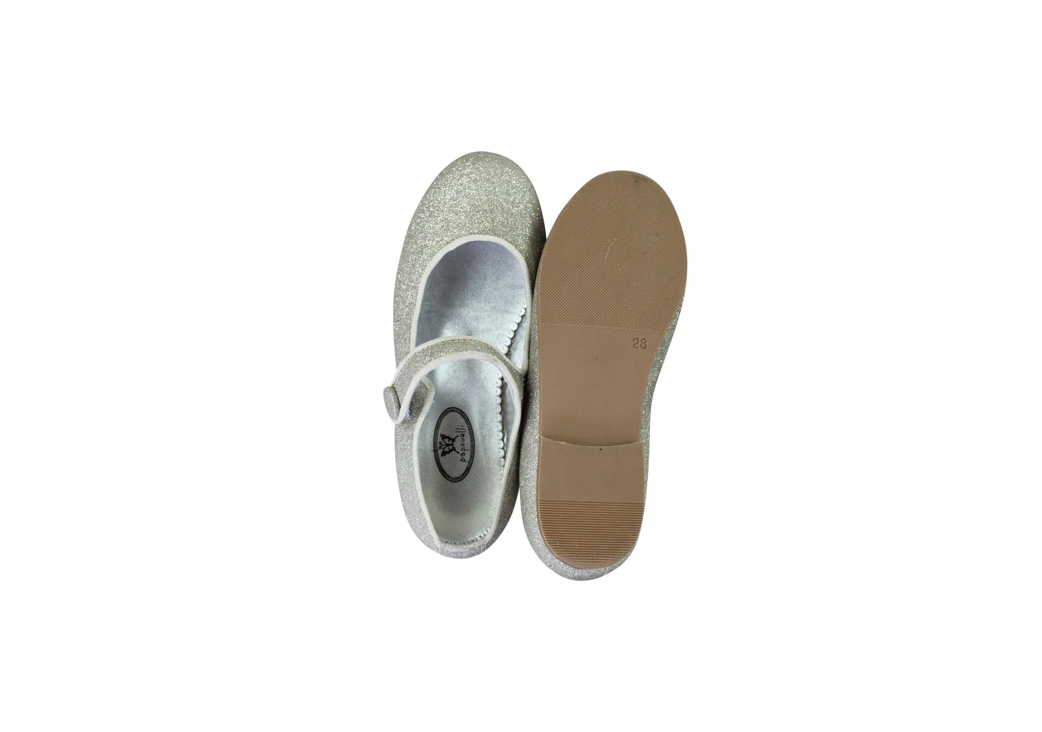 Papouelli,Girls Glitter Shoes, Size 28