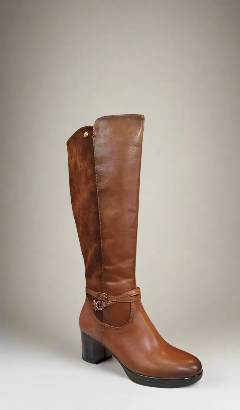 Patrizio Como Ladies Tan Boots High Heel Vendome Carmello