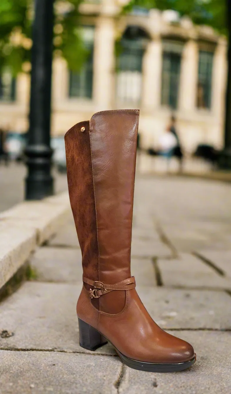 Patrizio Como Ladies Tan Boots High Heel Vendome Carmello