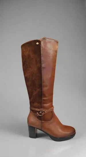 Patrizio Como Ladies Tan Boots High Heel Vendome Carmello