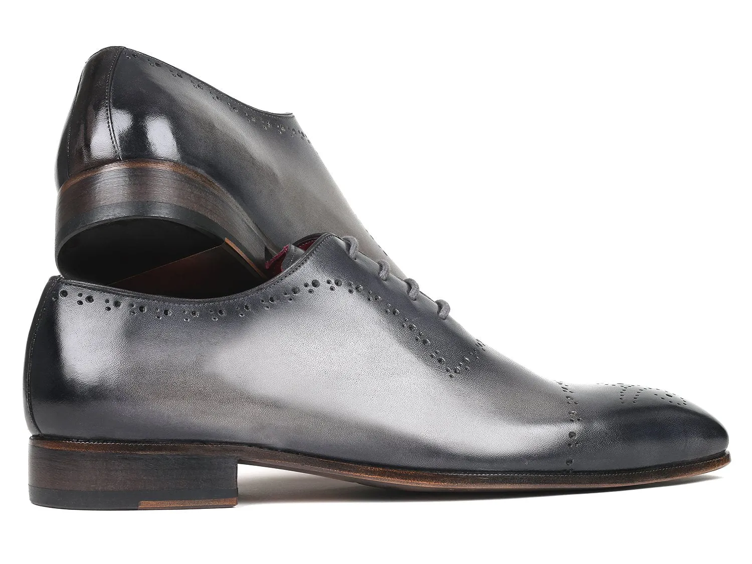Paul Parkman Grey Hand-Painted Classic Brogues