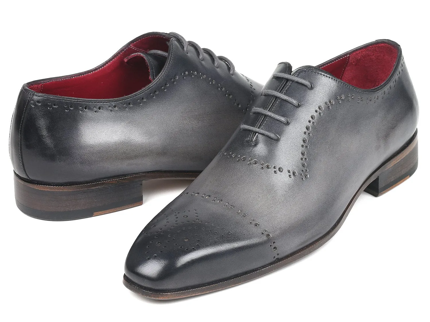 Paul Parkman Grey Hand-Painted Classic Brogues