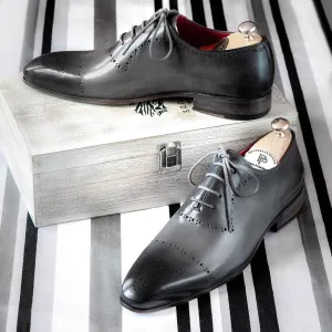 Paul Parkman Grey Hand-Painted Classic Brogues