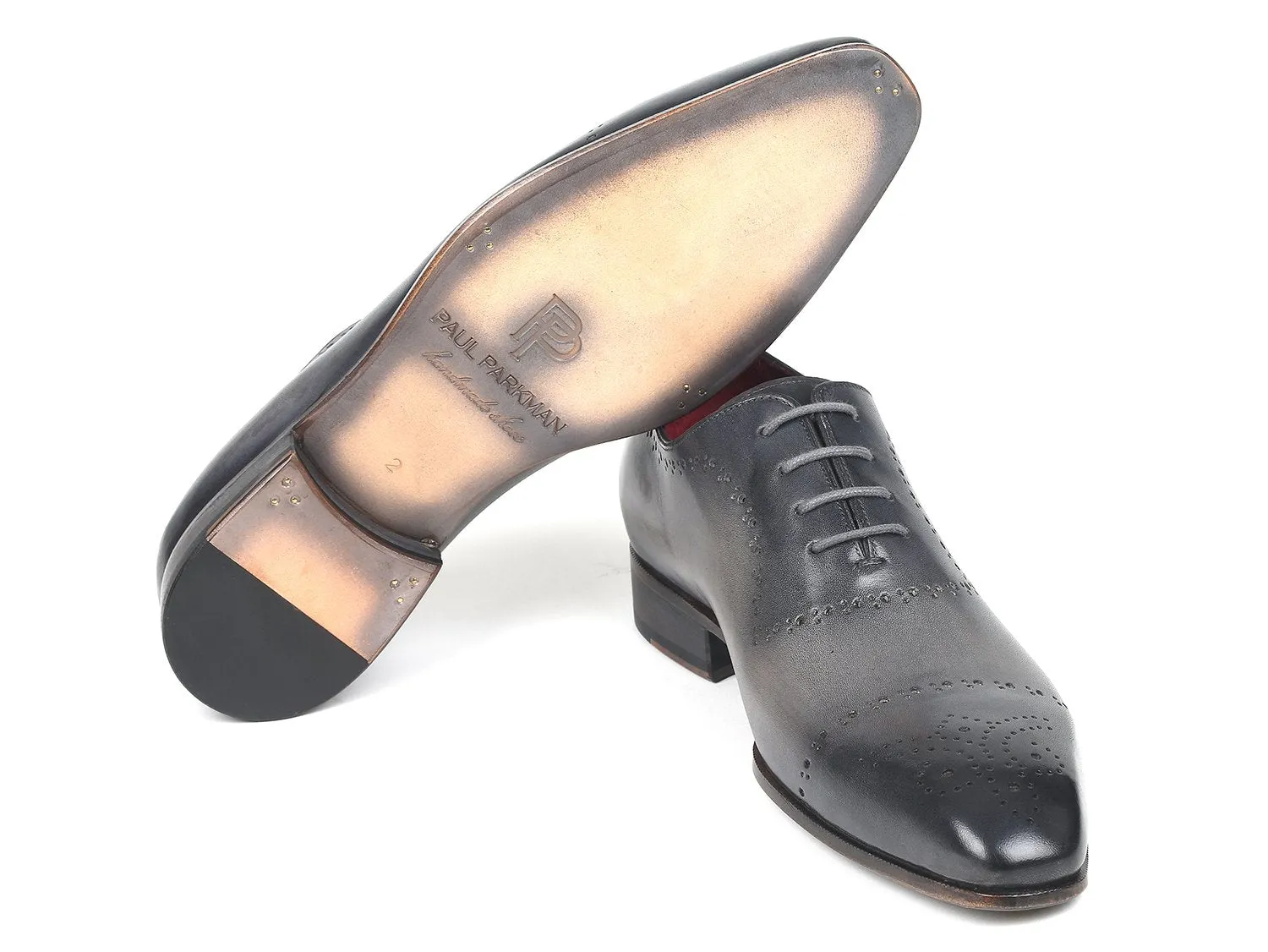 Paul Parkman Grey Hand-Painted Classic Brogues