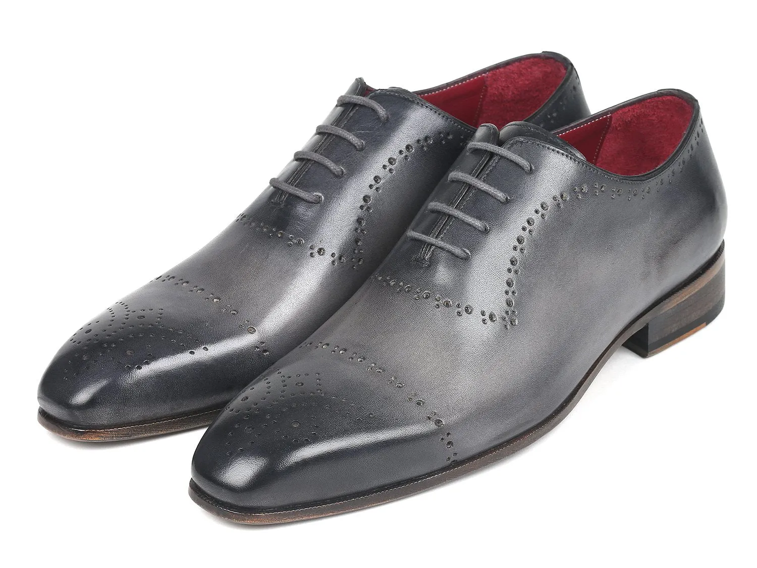 Paul Parkman Grey Hand-Painted Classic Brogues