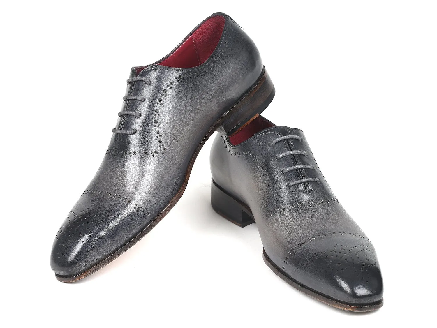 Paul Parkman Grey Hand-Painted Classic Brogues