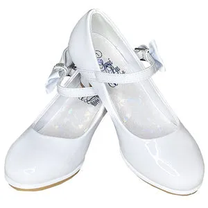 Pearl Girls Shoe with Adjustable Strap and Side Bow