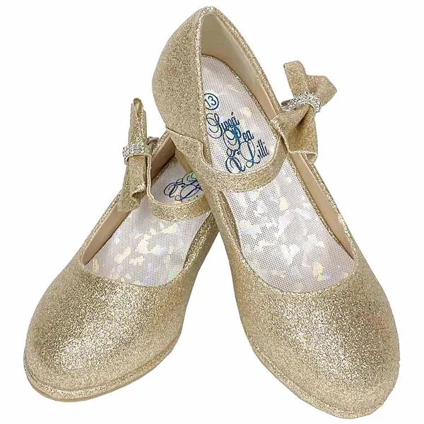Pearl Girls Shoe with Adjustable Strap and Side Bow