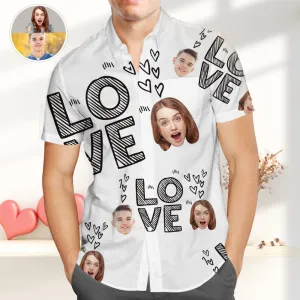 Personalized Photo Hawaiian Shirt Custom Hawaiian Shirt Valentine's Day Gift