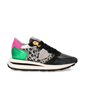 PHILIPPE MODEL - TROPEZ HAUTE GLITTER LEO NOIR VERT