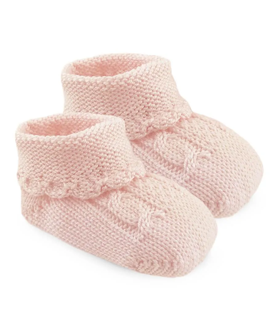 Pink Cable Booties