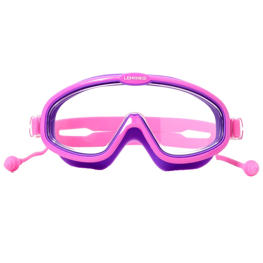 Pink Purple two border Anti Fog UV Protection Leakproof Design Swim Goggles for Kids,4yrs  - 10yrs