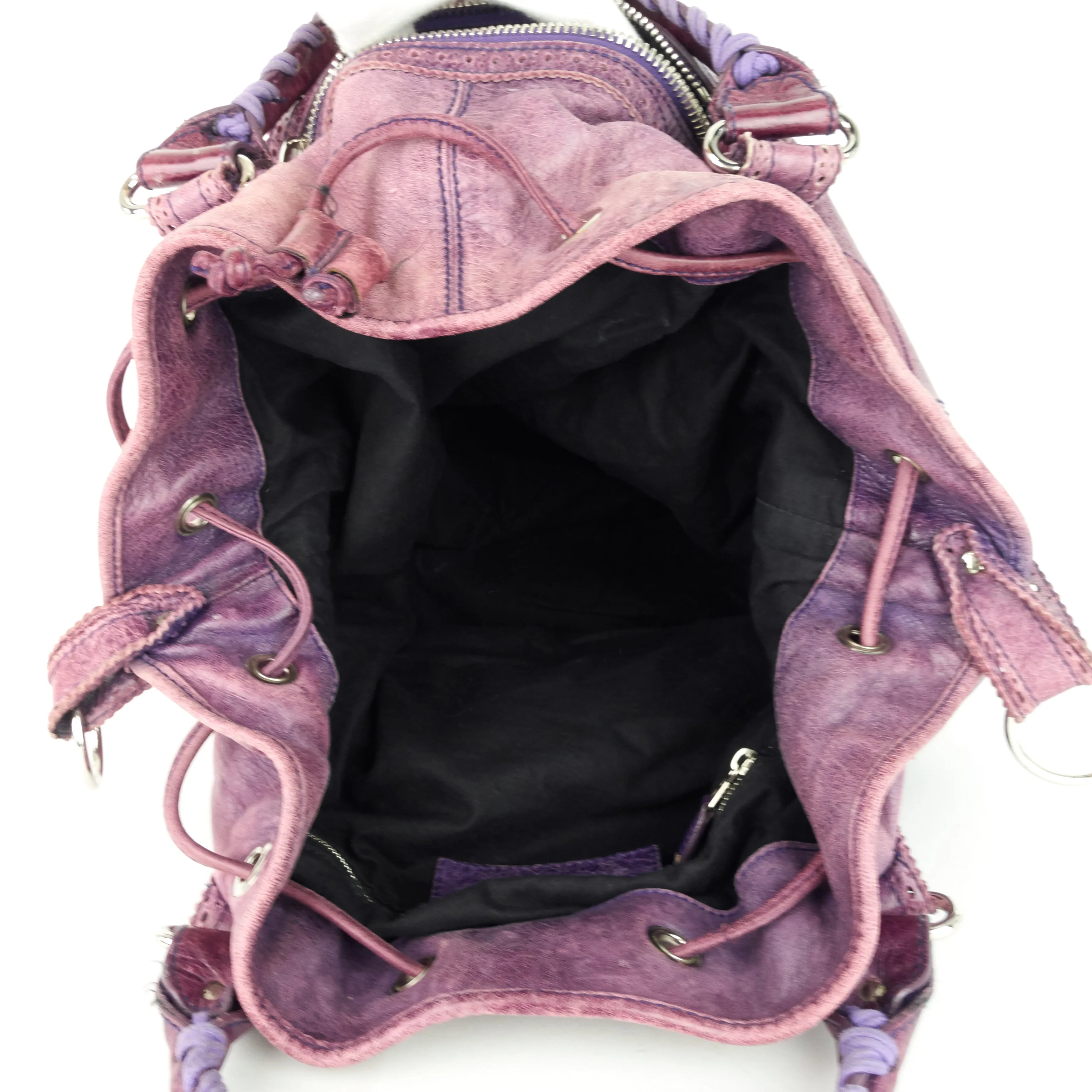 Pompon Giant Brogues Lambskin Leather Bag