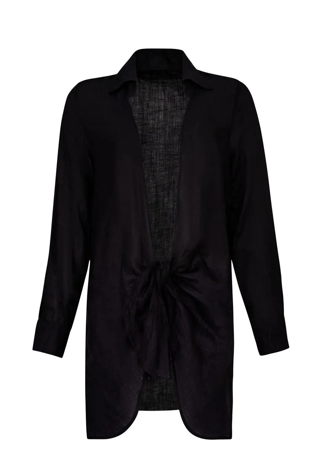 PQ Swim Black Linen Millie Tie Cover Up