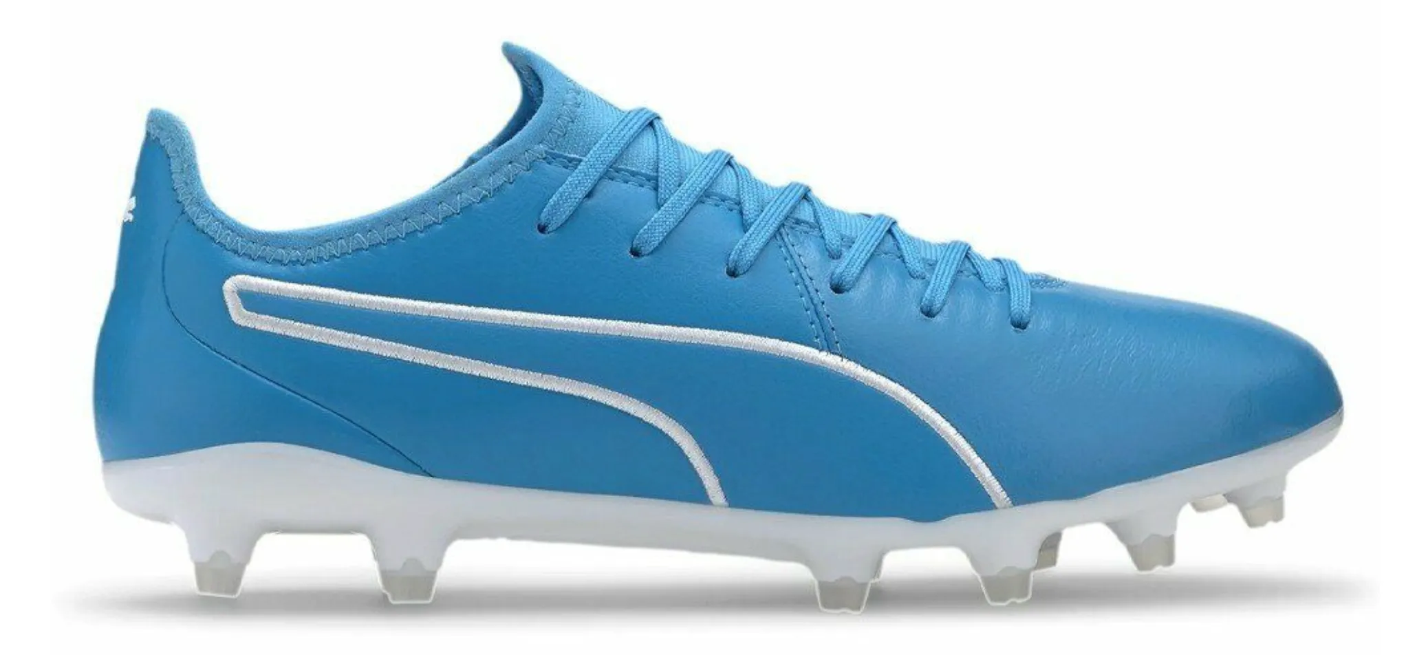 Puma King Pro Firm Ground Soccer Cleat - Luminous Blue/White