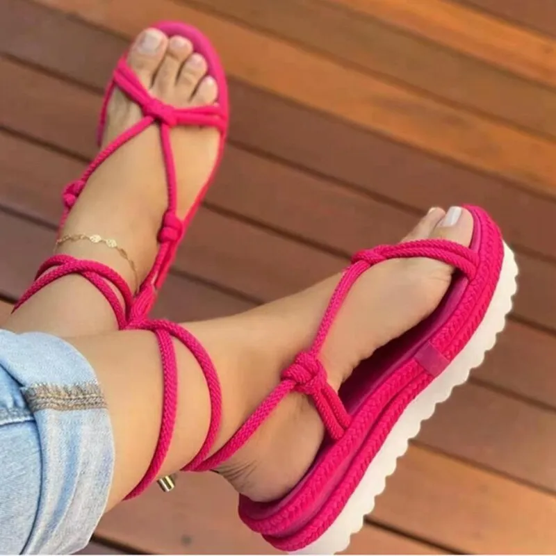 Purpdrank - Women Sandals Summer 2023 Beach Shoes For Women Flat Heels Sandals Platform Sandalias Mujer Elegant Woman Heeled Shoes Female