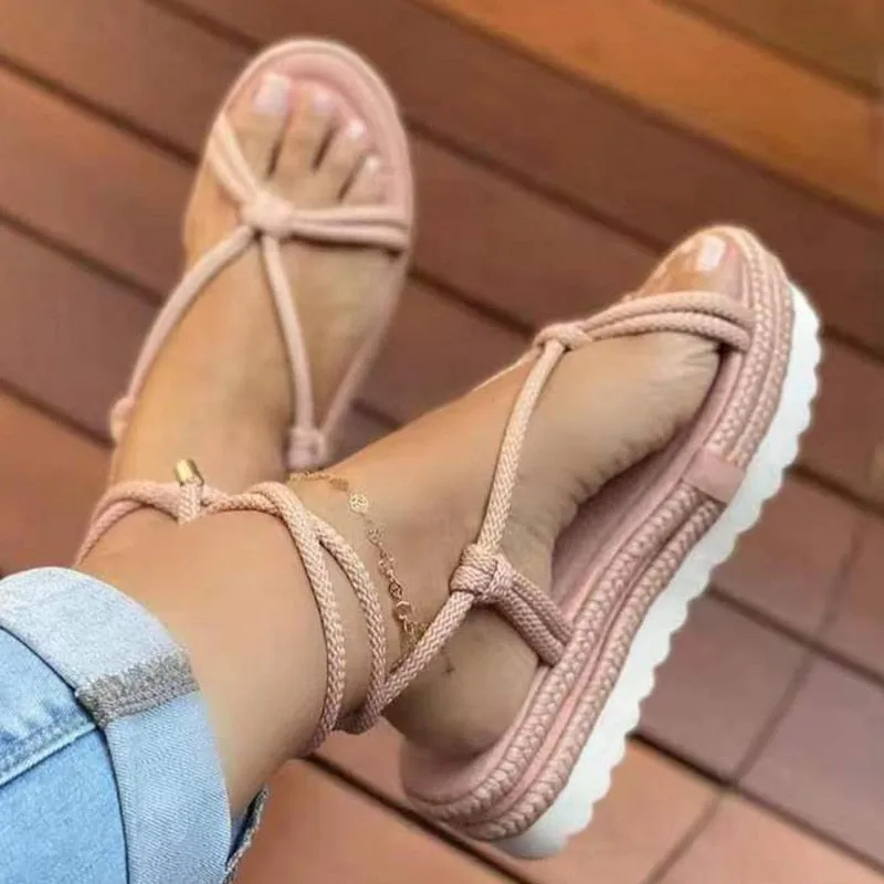 Purpdrank - Women Sandals Summer 2023 Beach Shoes For Women Flat Heels Sandals Platform Sandalias Mujer Elegant Woman Heeled Shoes Female