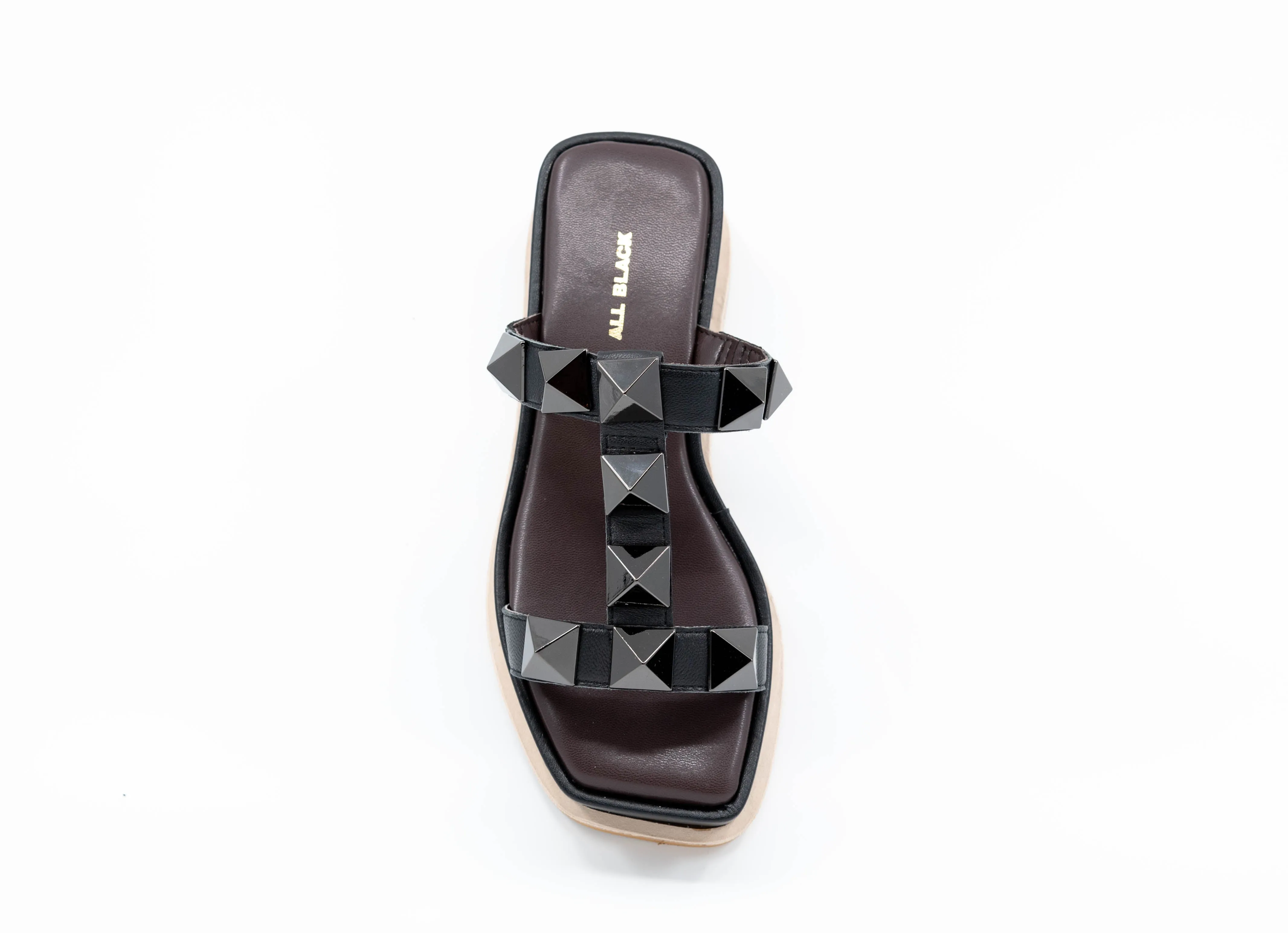 Pyramid T Sandal in Black