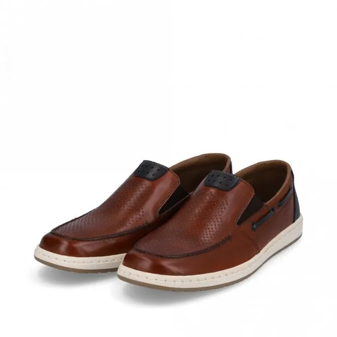 Rieker 18266-24 Brown Mens Casual Comfort Slip On Shoes