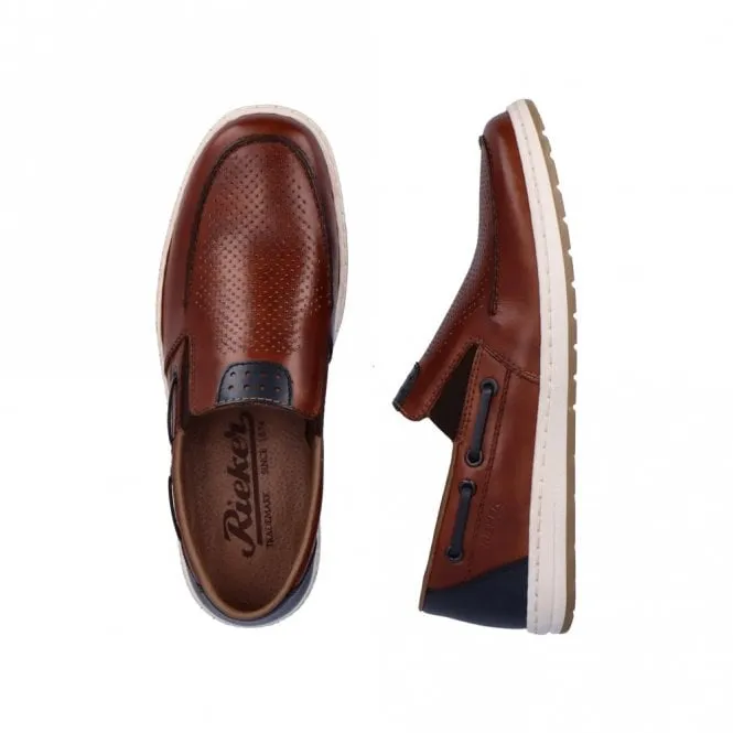 Rieker 18266-24 Brown Mens Casual Comfort Slip On Shoes