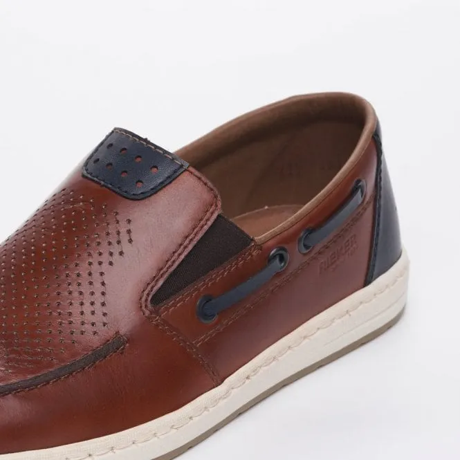 Rieker 18266-24 Brown Mens Casual Comfort Slip On Shoes