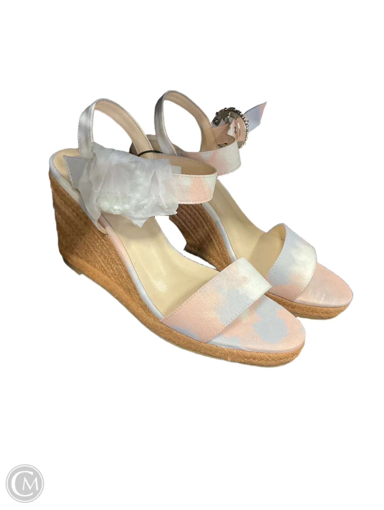 Sandals Heels Wedge By Venus In Peach, Size: 8.5