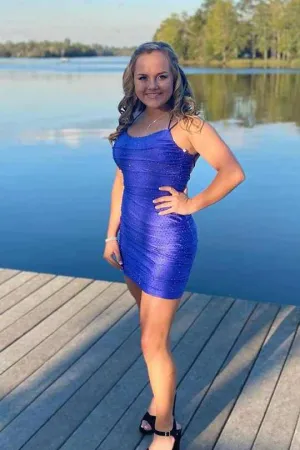 Sexy Short Spaghetti-Straps Tight Homecoming Dress