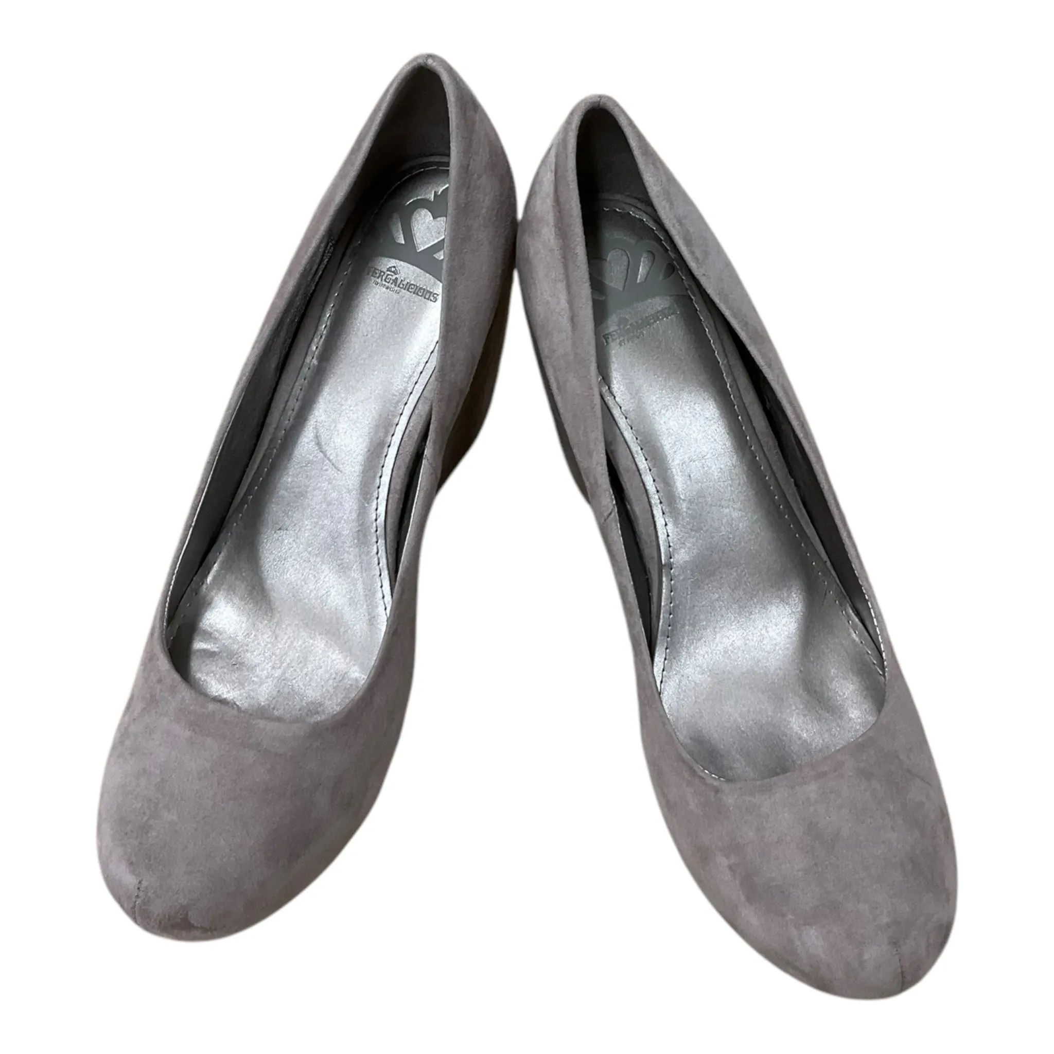Shoes Heels Wedge By Fergalicious In Grey, Size: 10