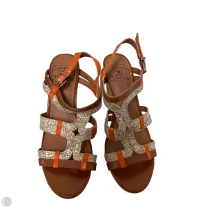 Shoes Heels Wedge By Lucky Brand In Brown & Orange, Size: 7.5