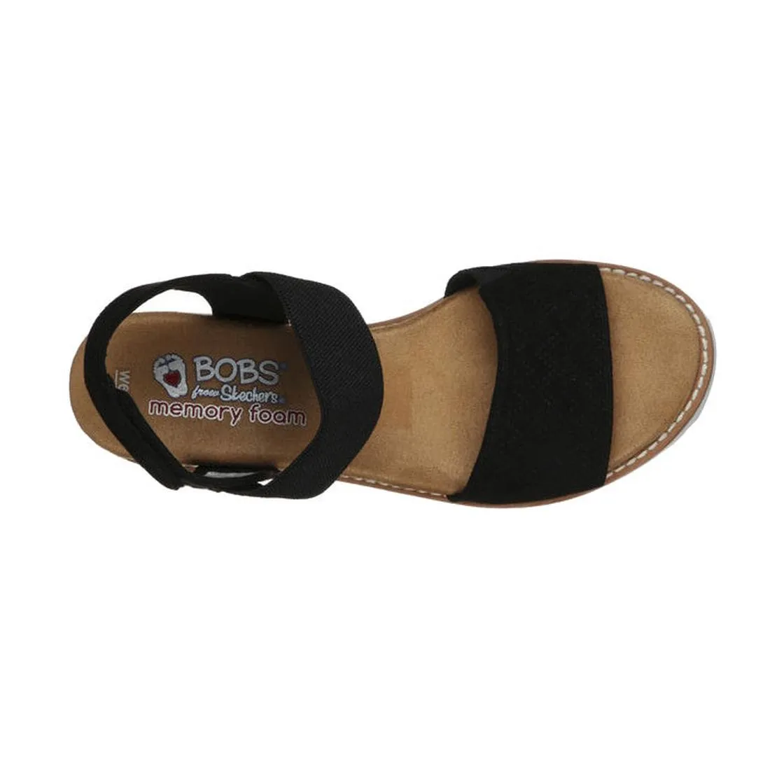 Skechers Bobs Womens Desert Kiss Low  Wedge Sandal Black