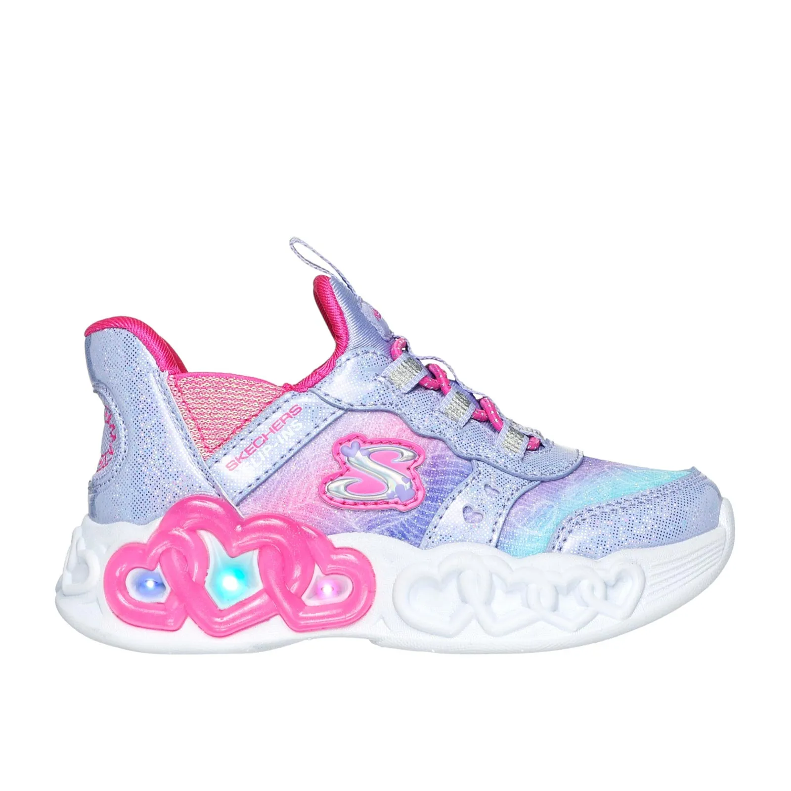 Skechers Slip Ins Infinite Heart Lights Girls Shoes