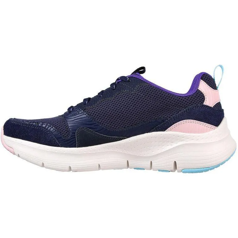 Skechers Womens Trainer Arch Fit Vista View Navy Multi