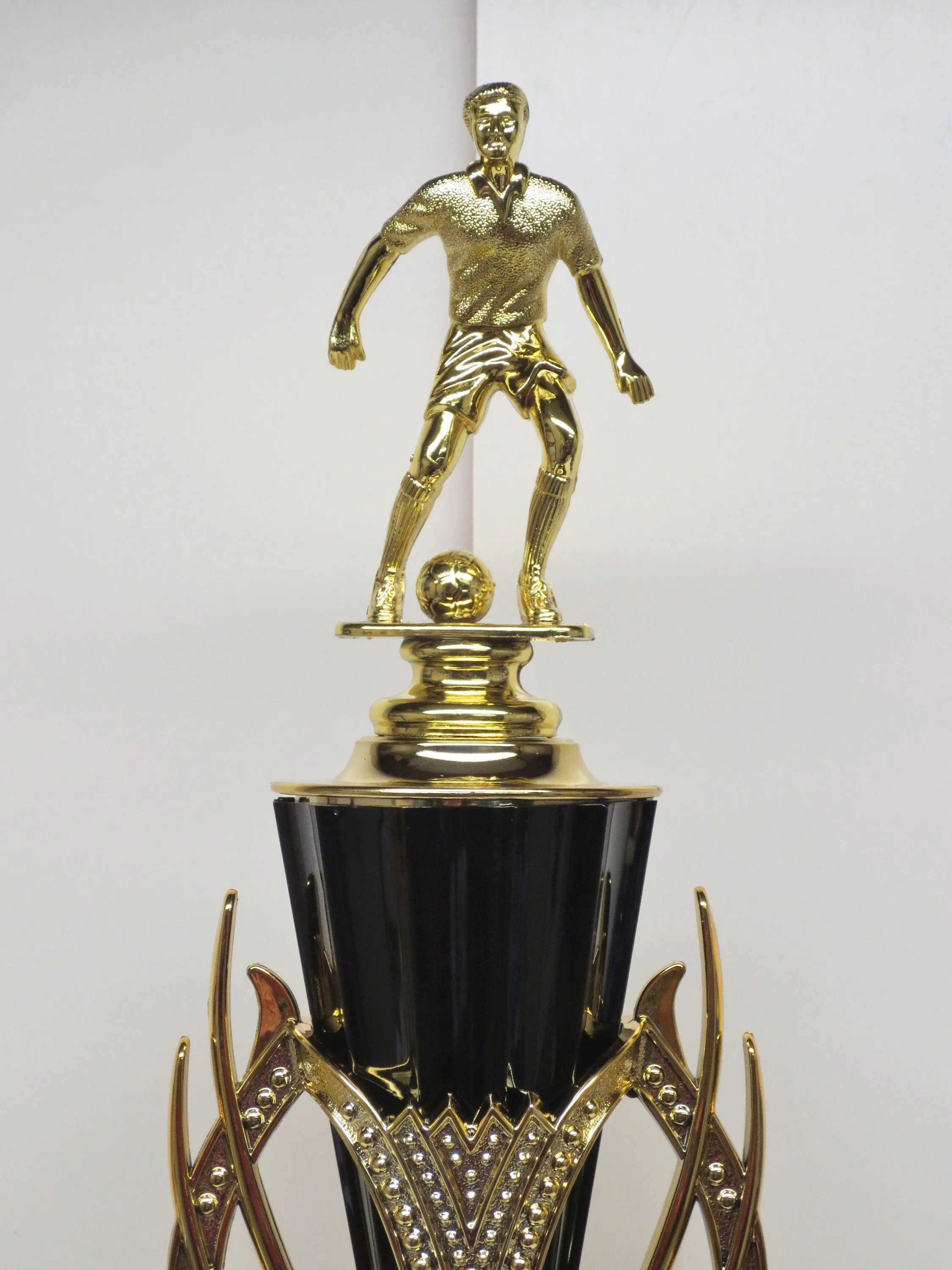 Soccer Trophy Championship Cup Custom Trophy Champion Champ Award Winner Black & Gold Flame Cup Personalized 16" Includes FREE ENGRAVING