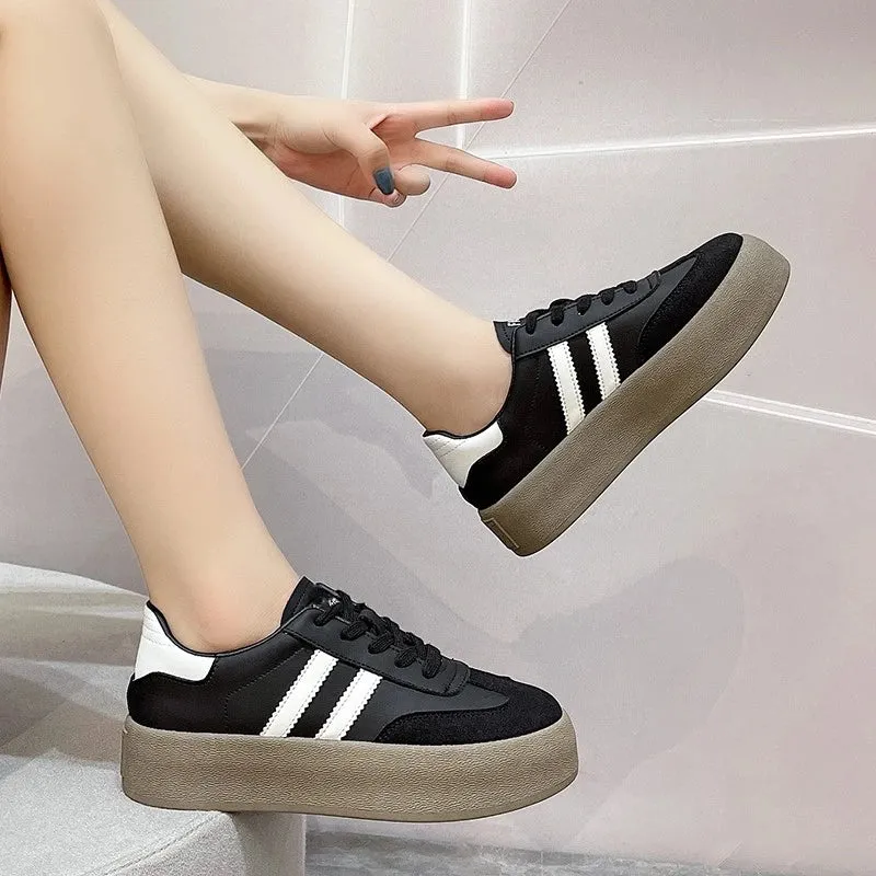Sohiwoo Ladies Spring Autumn New Fashion Casual Shoes Outdoor Lace Up Sneakers for Women Female Comfortable Versatile Sport Shoes