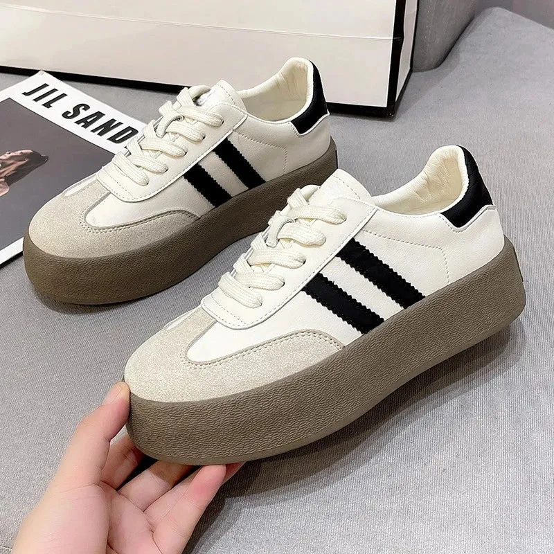 Sohiwoo Ladies Spring Autumn New Fashion Casual Shoes Outdoor Lace Up Sneakers for Women Female Comfortable Versatile Sport Shoes