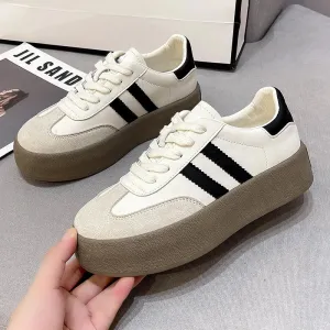 Sohiwoo Ladies Spring Autumn New Fashion Casual Shoes Outdoor Lace Up Sneakers for Women Female Comfortable Versatile Sport Shoes