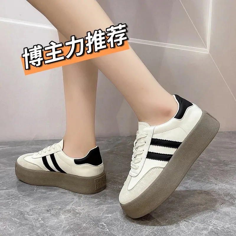 Sohiwoo Ladies Spring Autumn New Fashion Casual Shoes Outdoor Lace Up Sneakers for Women Female Comfortable Versatile Sport Shoes