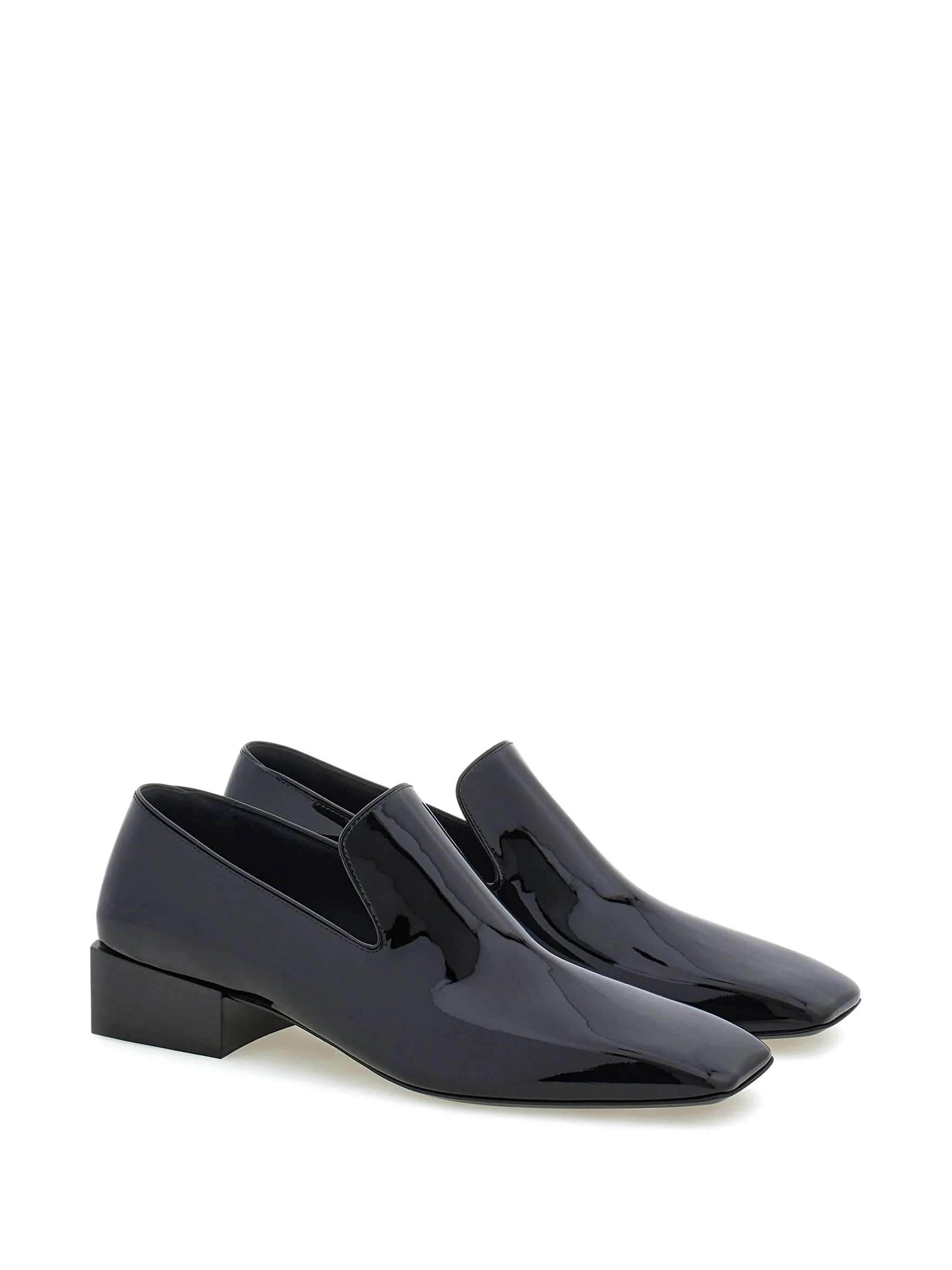 Square Toe Patent Leather Moccasins