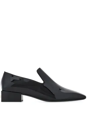 Square Toe Patent Leather Moccasins