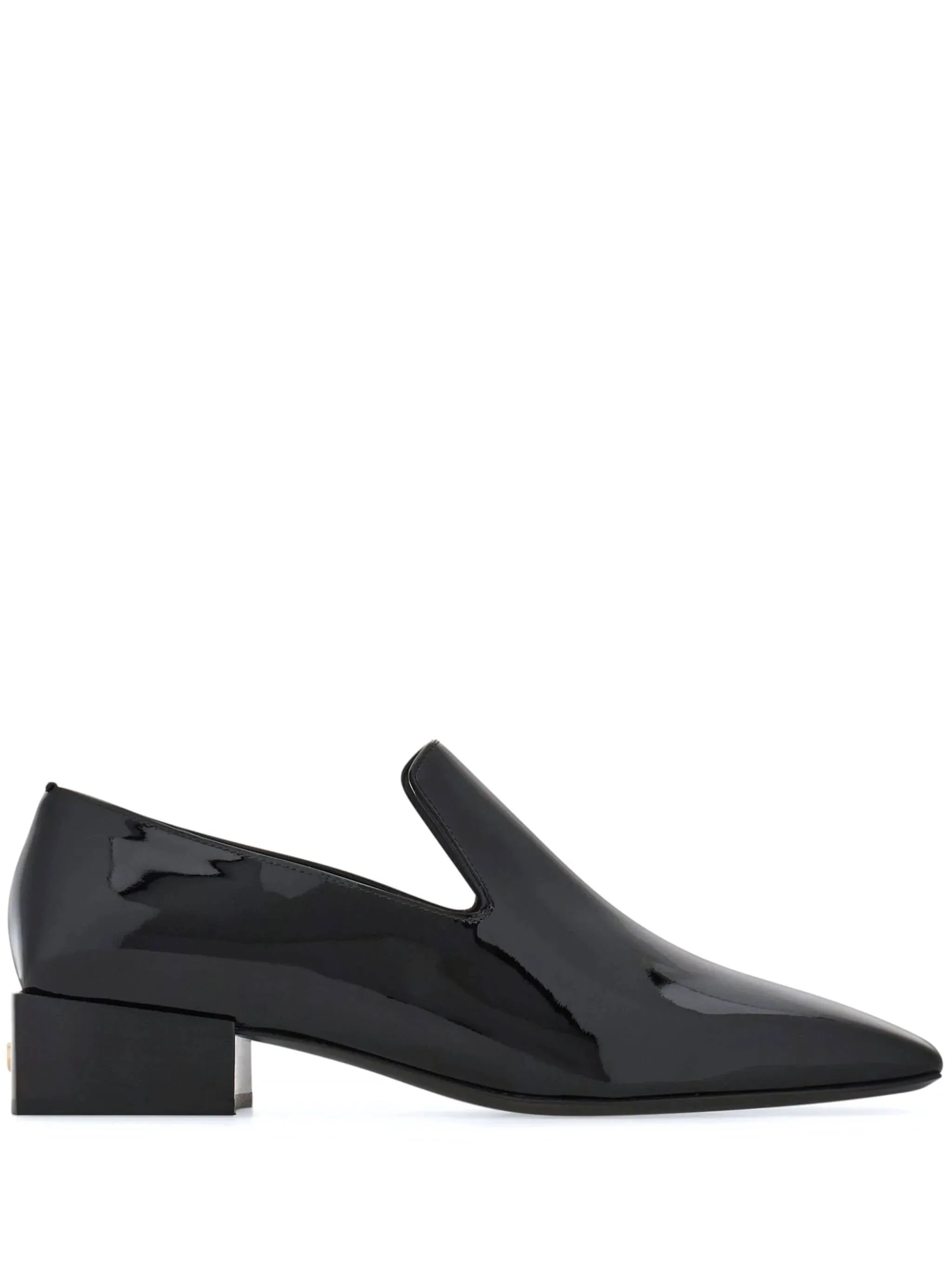Square Toe Patent Leather Moccasins