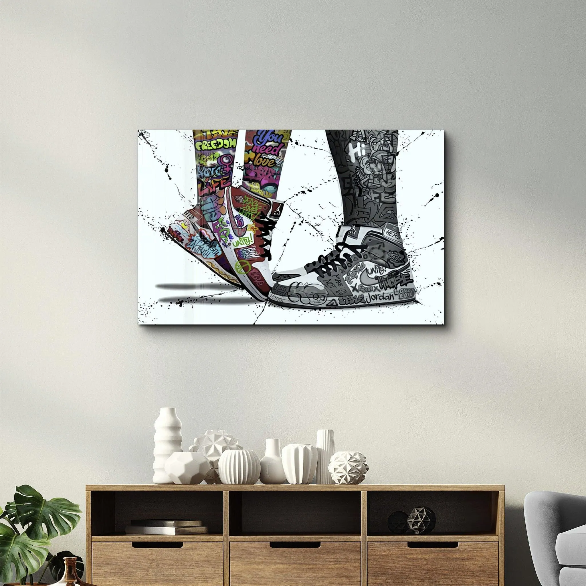 Street Art Footwear V2 | Glass Wall Art