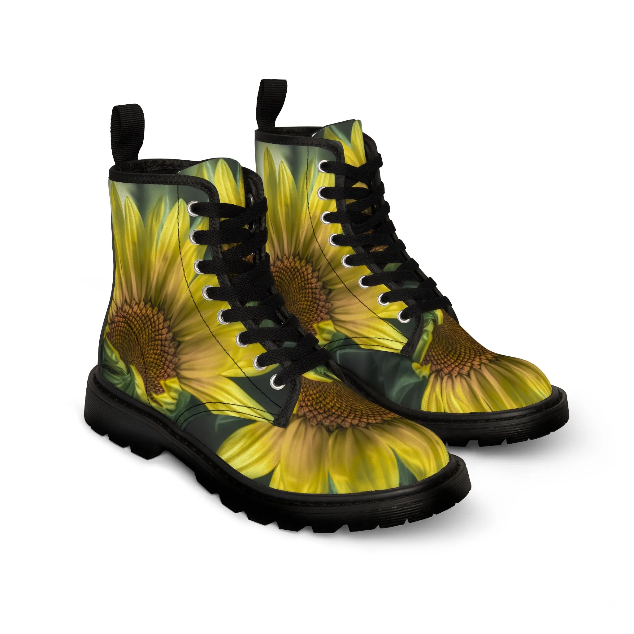 Sunflower Magnificence Canvas Art Boots