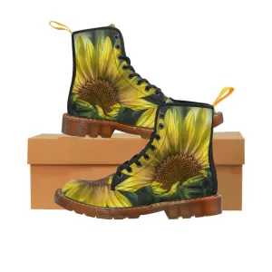Sunflower Magnificence Canvas Art Boots