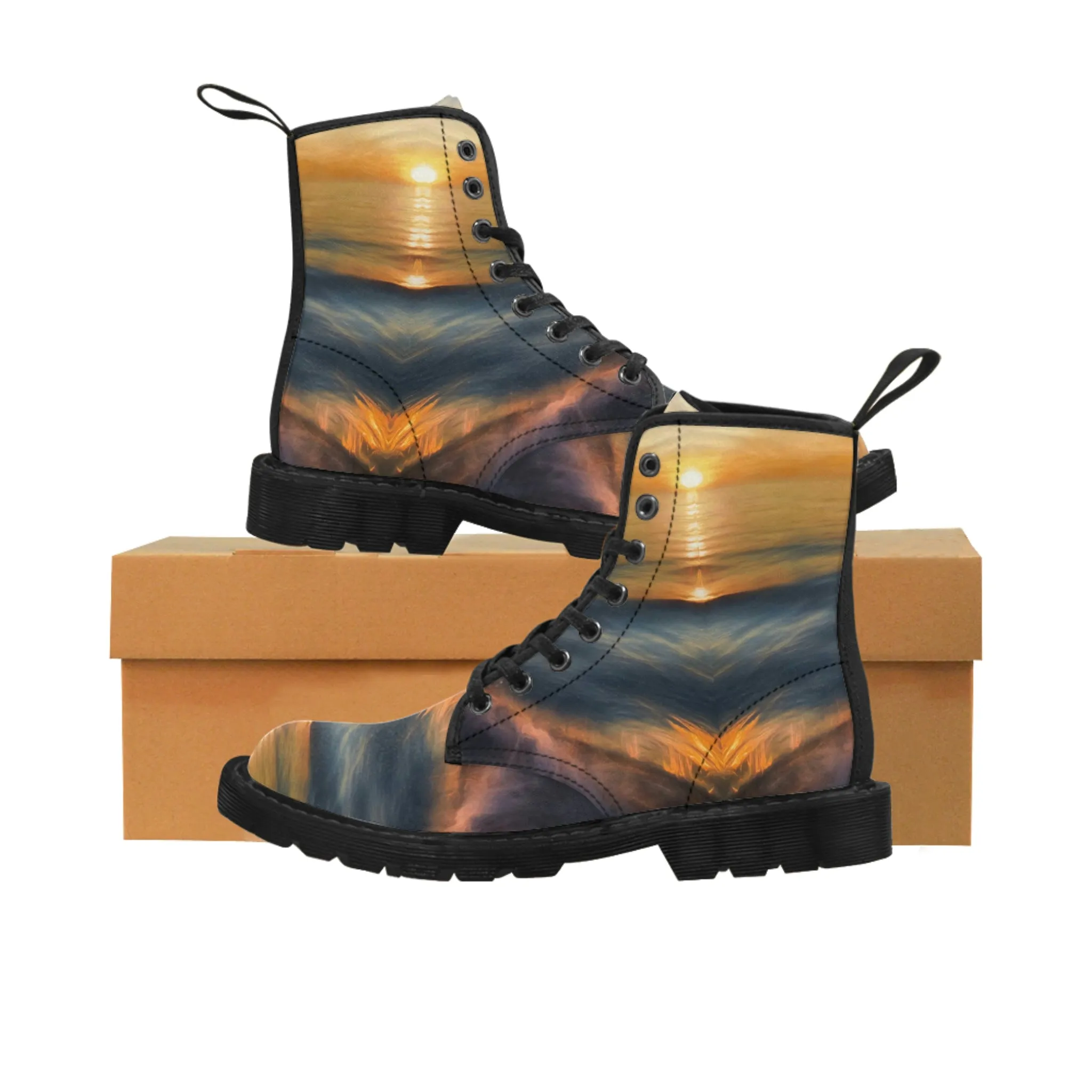 Sunset Glow Women's Canvas Art Boots