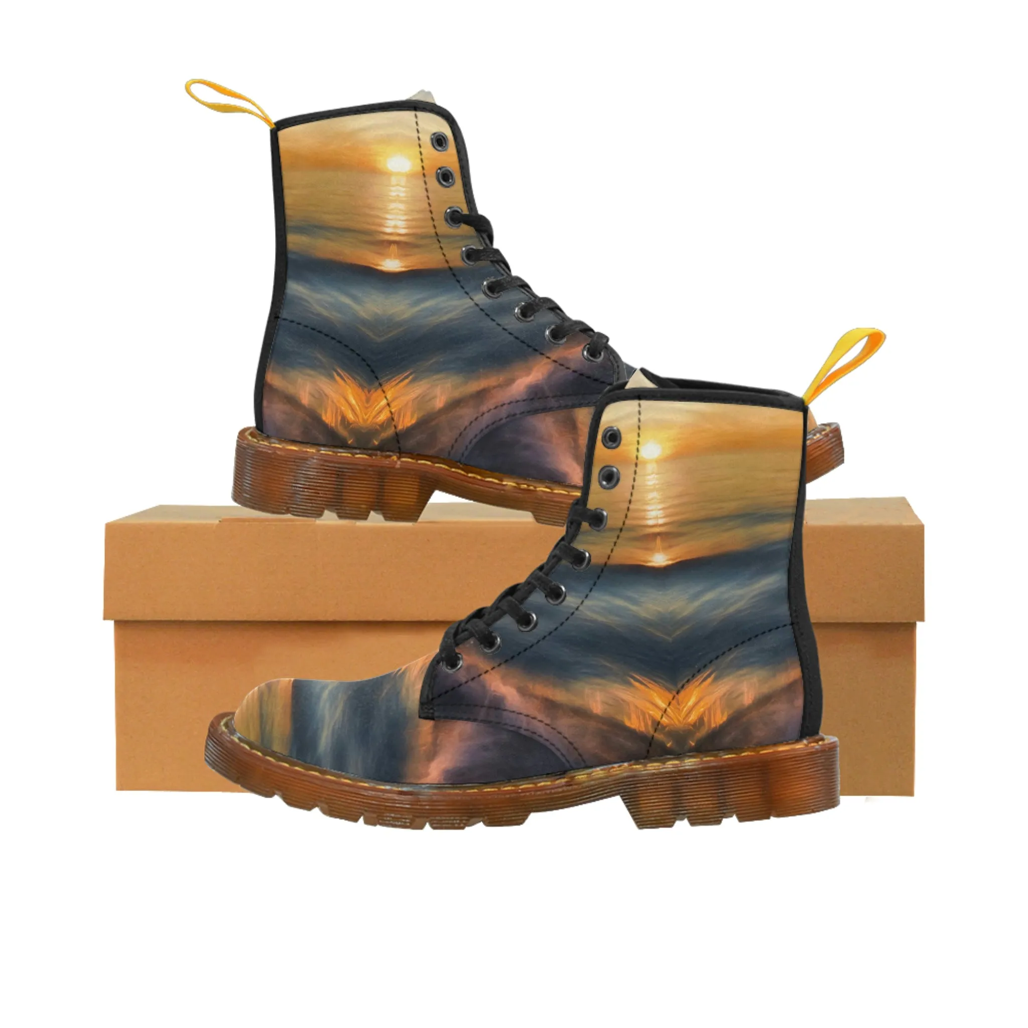 Sunset Glow Women's Canvas Art Boots