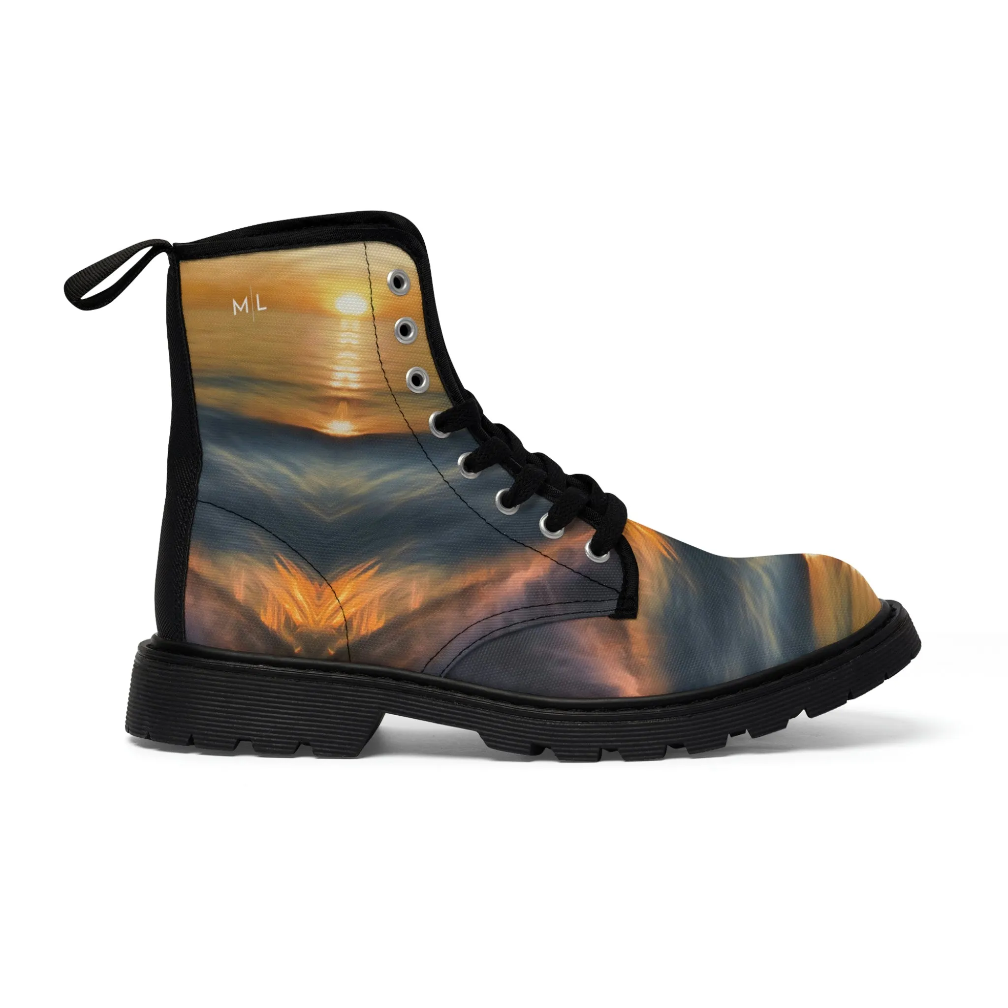 Sunset Glow Women's Canvas Art Boots