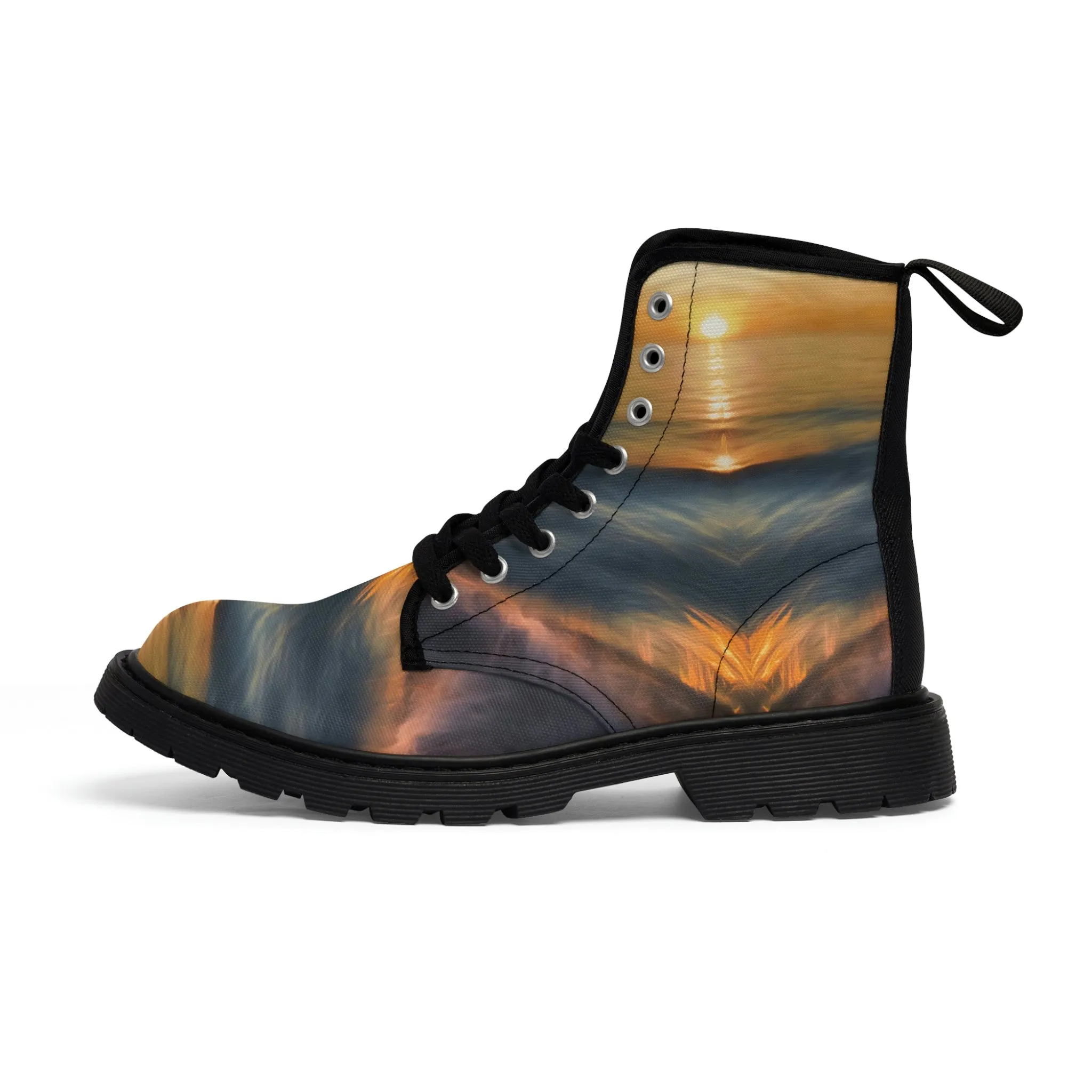 Sunset Glow Women's Canvas Art Boots